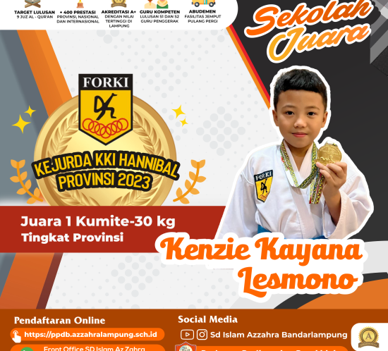 20230725 Kenzie Kayana Lesmono Juara 1 Kumite 30 kg