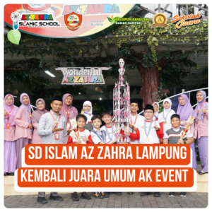 SD Islam Az Zahra Lampung kembali meraih Juara Umum AK Event untuk pelajar SD/MI se-Provinsi Lampung.