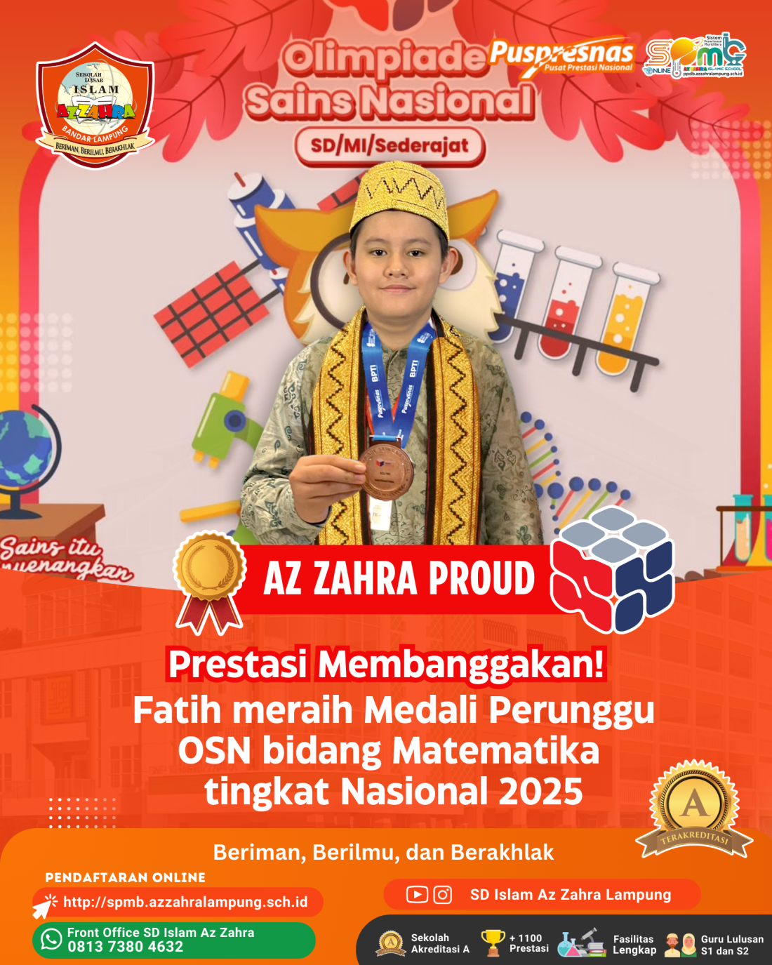 Muhammad Fatih Alfaruq meraih Medali Perunggu Olimpiade Sains Nasional 2025